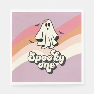groovy Geist retro Halloween Gruseliger Ein Geburt Serviette