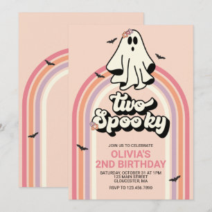 groovy Geist retro Halloween Zwei Gruselige Geburt Einladung