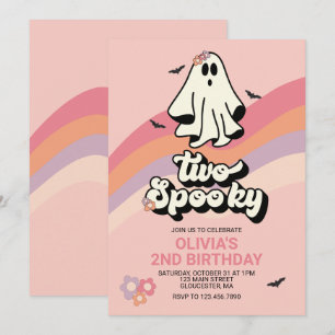 groovy Geist retro Halloween Zwei Gruseliger Gebur Einladung
