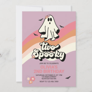 groovy Geist retro Halloween Zwei Gruseliger Gebur Einladung