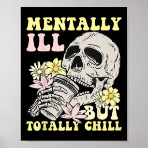 Groovy geistig krank aber total chill Halloween Sk Poster
