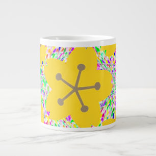 Groovy Gelbes Blumen Disco-Design Jumbo-Tasse