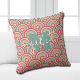 Groovy Geometric Floral Kissen
