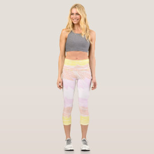 Groovy geometrische abstrakte Pangender-Stolzflagg Capri Leggings