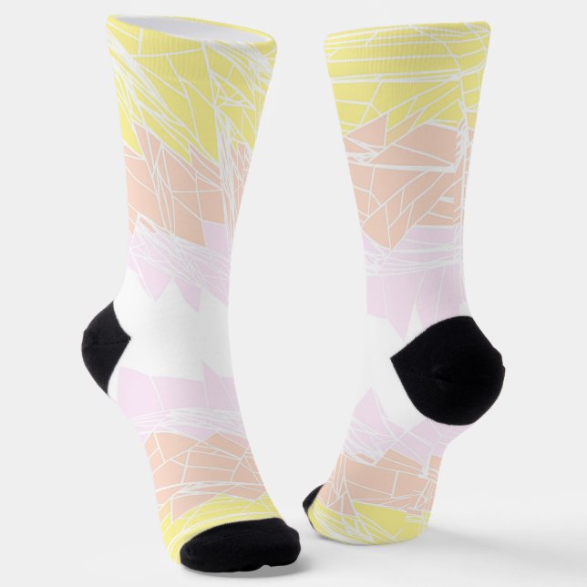 Groovy geometrische abstrakte Pangender-Stolzflagg Socken (Gewinkelt)