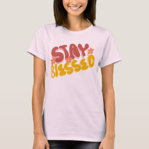 Groovy Gesegnete Hand Lettering Blume T-Shirt
