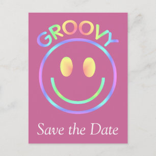 Groovy Gesicht Ankündigungspostkarte