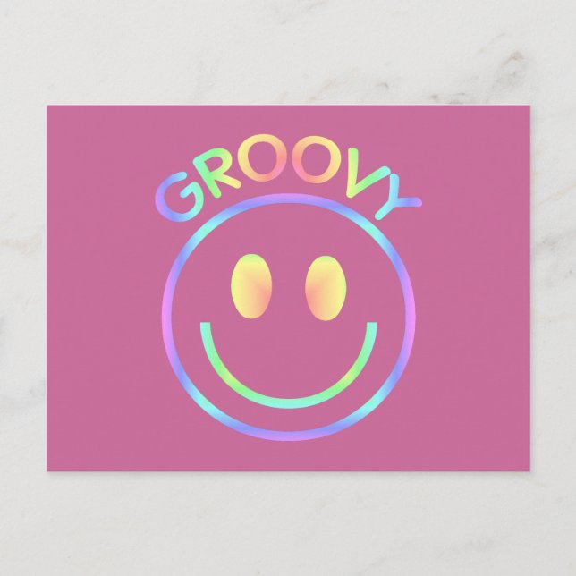 Groovy Gesicht Postkarte (Vorderseite)