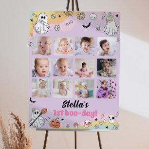 Groovy Ghost Birthday Foto Milestone Poster