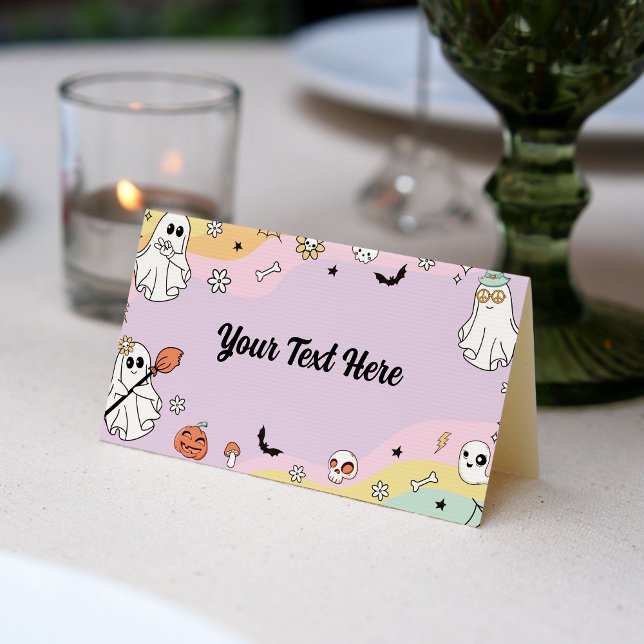 Groovy Ghost Birthday Platzkarte (Von Creator hochgeladen)