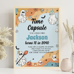 Groovy Ghost Boo Birthday Time Kapsel Zeichen Poster<br><div class="desc">Unser Geburtstagsschild ist der perfekte Weg, um ein einzigartiges und unvergessliches Erinnerungsstück an den ersten Geburtstag eines Babys zu schaffen. Das Schild kann bei der ersten Geburtstagsparty des Babys angezeigt und anschließend in einer zu einem späteren Zeitpunkt zu öffnenden Zeitkapsel versiegelt werden. Dieses Set ist ein großartiger Weg, um eine...</div>