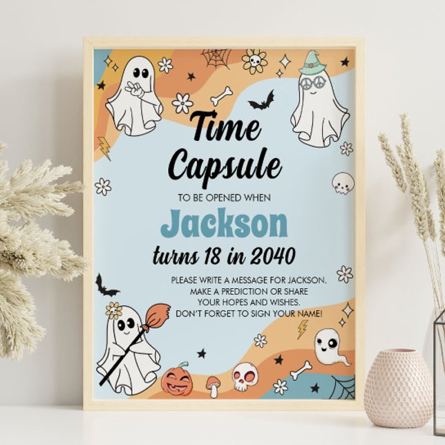 Groovy Ghost Boo Birthday Time Kapsel Zeichen Poster (Von Creator hochgeladen)