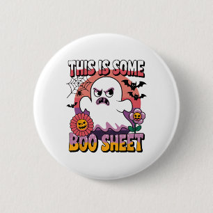 Groovy Ghost dies ist ein Bootschild Funny Hallowe Button