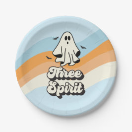 Groovy Ghost Retro Halloween Drei Geist Pappteller