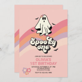 groovy Ghost retro Halloween Spooky One Geburtstag Einladung