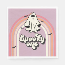 groovy Ghost retro Halloween Spooky One Geburtstag Serviette