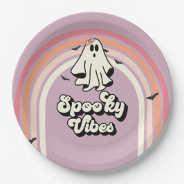 Groovy Ghost Retro Halloween Spooky Vibes Geburtst Pappteller