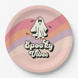 Groovy Ghost Retro Halloween Spooky Vibes Geburtst Pappteller