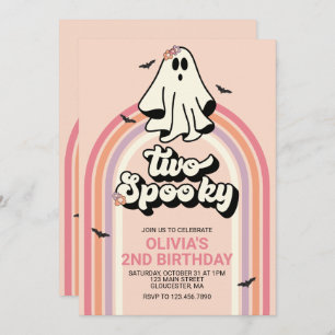 Groovy Ghost Retro Halloween Zwei Spooky Geburtsta Einladung