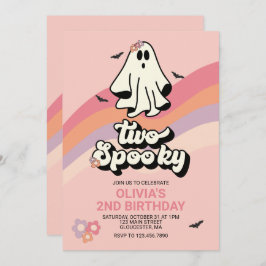 Groovy Ghost Retro Halloween Zwei Spooky Geburtsta Einladung