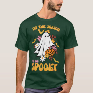 Groovy Ghost Spooky Jahreszeit Die Jahreszeit ist T-Shirt