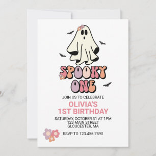 Groovy Ghost Spooky One Halloween Geburtstag Einladung