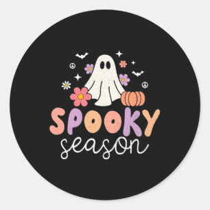 Groovy Ghost Spooky Saison Runder Aufkleber