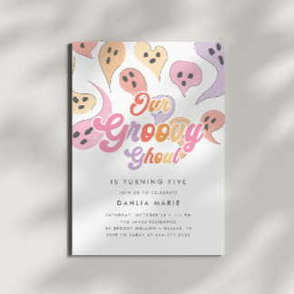 Groovy Ghoul Spooky Girls Halloween Geburtstag Einladung