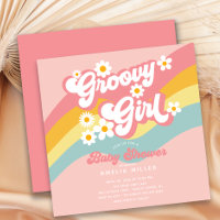 Groovy Girl Baby Shower Einladung