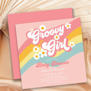 Groovy Girl Baby Shower Einladung