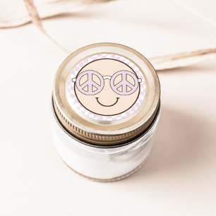 Groovy Girl Checkered Happy Face   Geburtstag Runder Aufkleber