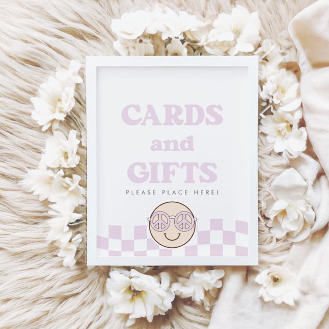 Groovy Girl Checkered Happy Face | Karten + Gesche Poster (Von Creator hochgeladen)