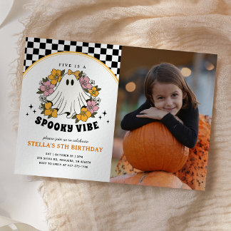 Groovy Girl Halloween Foto Einladung
