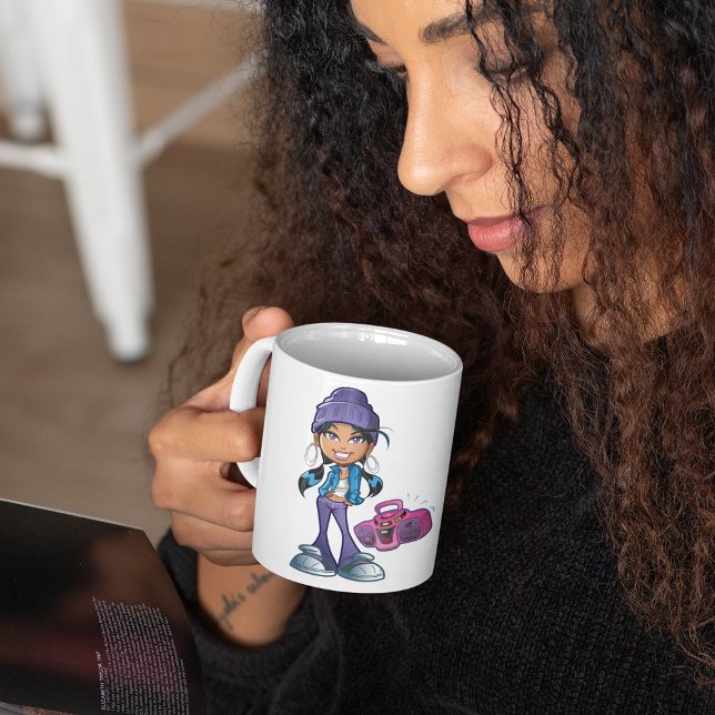Groovy Girl mit Stereo Kaffeetasse (Von Creator hochgeladen)
