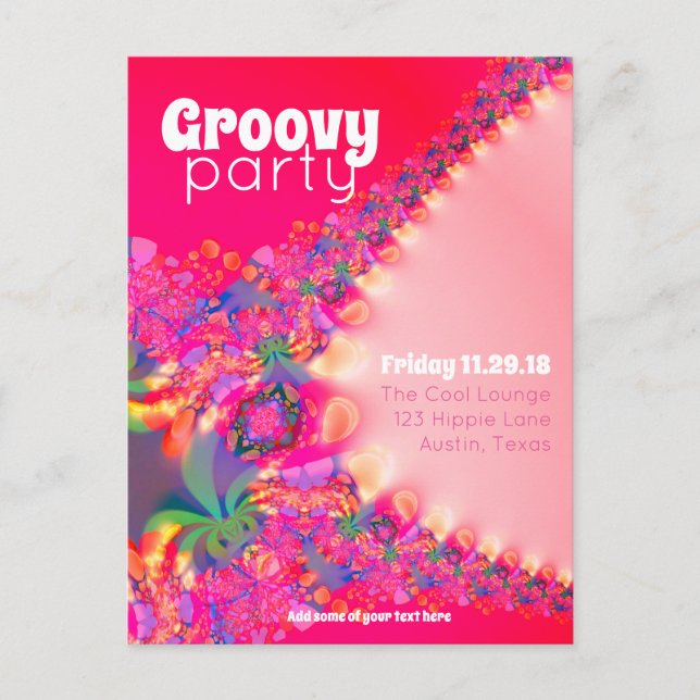 Groovy Girls Party Einladung Postcard (Vorderseite)