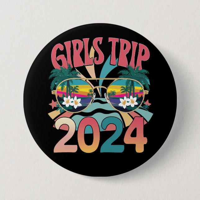 Groovy Girls Trip 2024 Summer Beach Button (Vorderseite)
