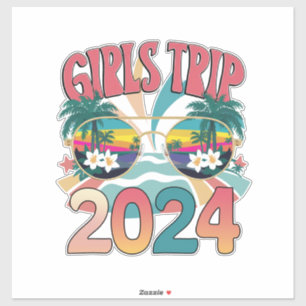 Groovy Girls Trip 2024 Wochenend Sommer Strand  Aufkleber
