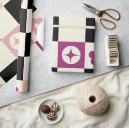 Groovy Girly Psychedelic Checkerboard, Y2K Wrappin Geschenkpapier
