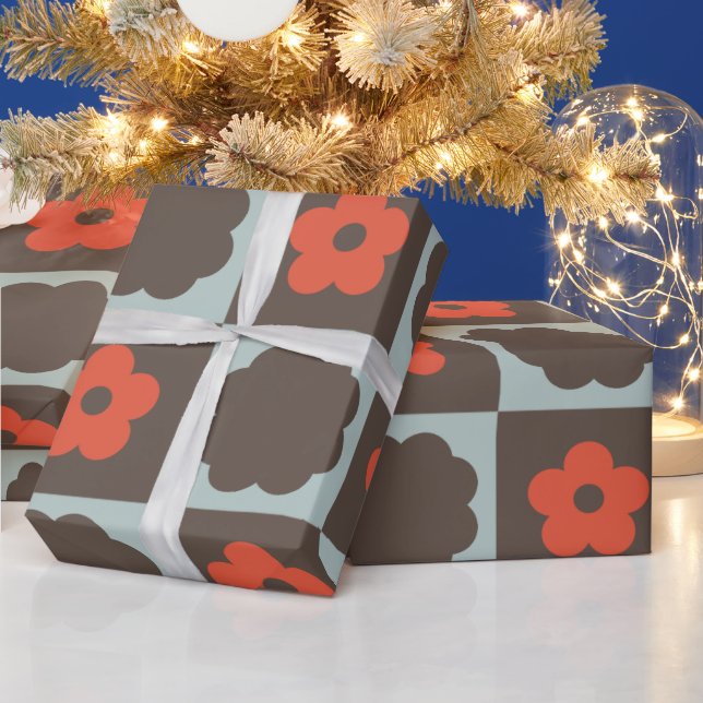 Groovy Girly Psychedelic Checkerboard, Y2K Wrappin Geschenkpapier (Feiertage)