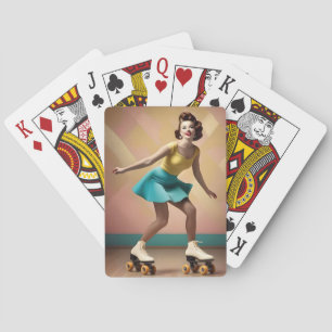 "Groovy Glide: Retro-Rhythmen auf Skate-Rädern" Spielkarten