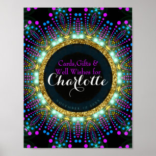 Groovy Glow Schwarzlicht-Party-Schild Poster