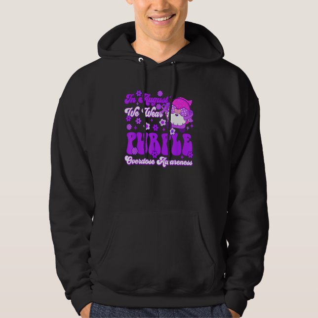 Groovy Gnomes In August We Wear Purple Overdose Aw Hoodie (Vorderseite)