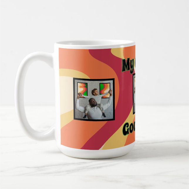 Groovy GodVater Retro Wavy Foto Tasse (Links)