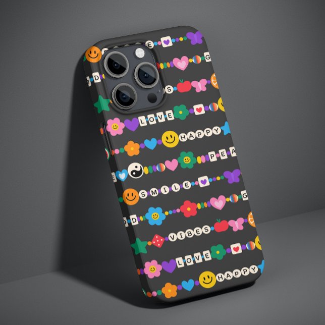 Groovy Good Vibes Liebe Lächeln Retro Beads Case-Mate iPhone Hülle (Von Creator hochgeladen)
