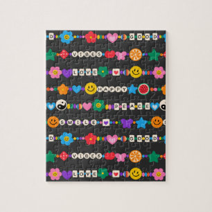 Groovy Good Vibes Liebe Lächeln Retro Beads Puzzle