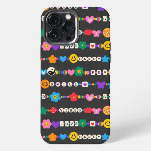 Groovy Good Vibes Love Smile Retro Perlen iPhone 13 Pro Max Hülle