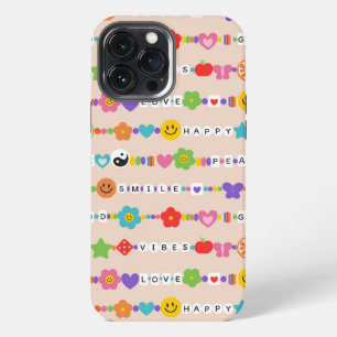 Groovy Good Vibes Love Smile Retro Perlen iPhone 13 Pro Max Hülle