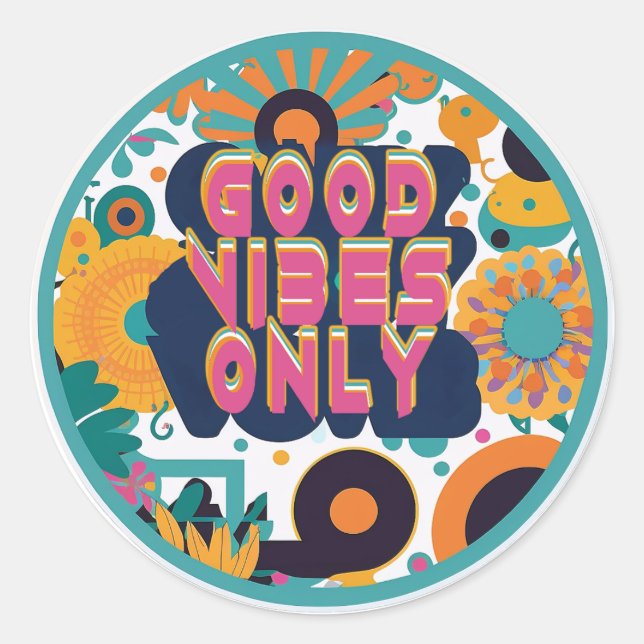 Groovy Good Vibes Sticker (Vorderseite)