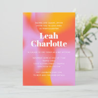 Groovy Gradient Lavender Orange Cool Bat Mitzvah