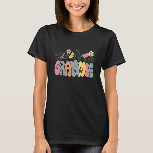 Groovy Grammie Blume Retro Grandma Happy Groovy F T-Shirt (Vorderseite)